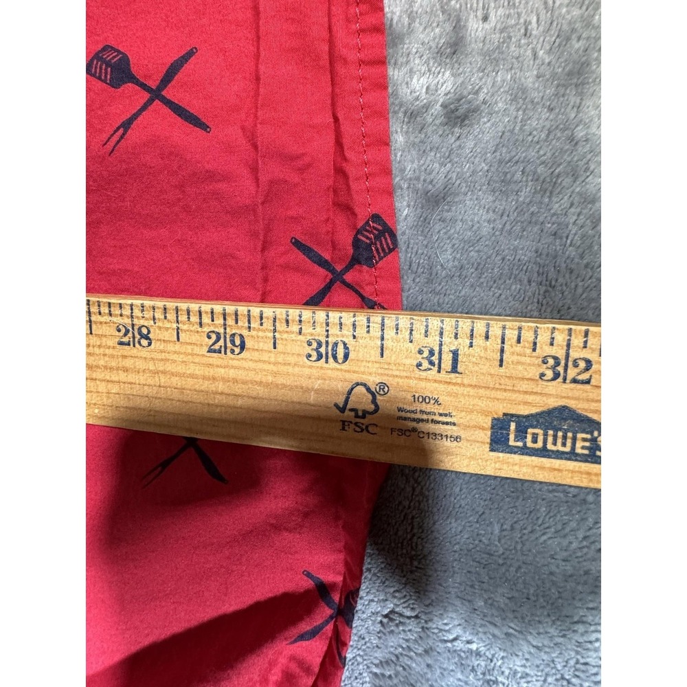Duluth Trading Co Shirt Mens Medium Red Short Sleeve Button Up BBQ Utensil Print - Picture 10 of 10
